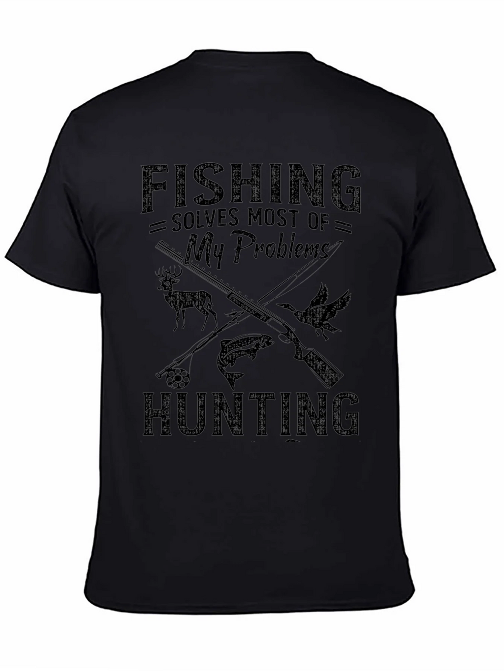Fishing Hunting Solves My Problems T-Shirt product image 4