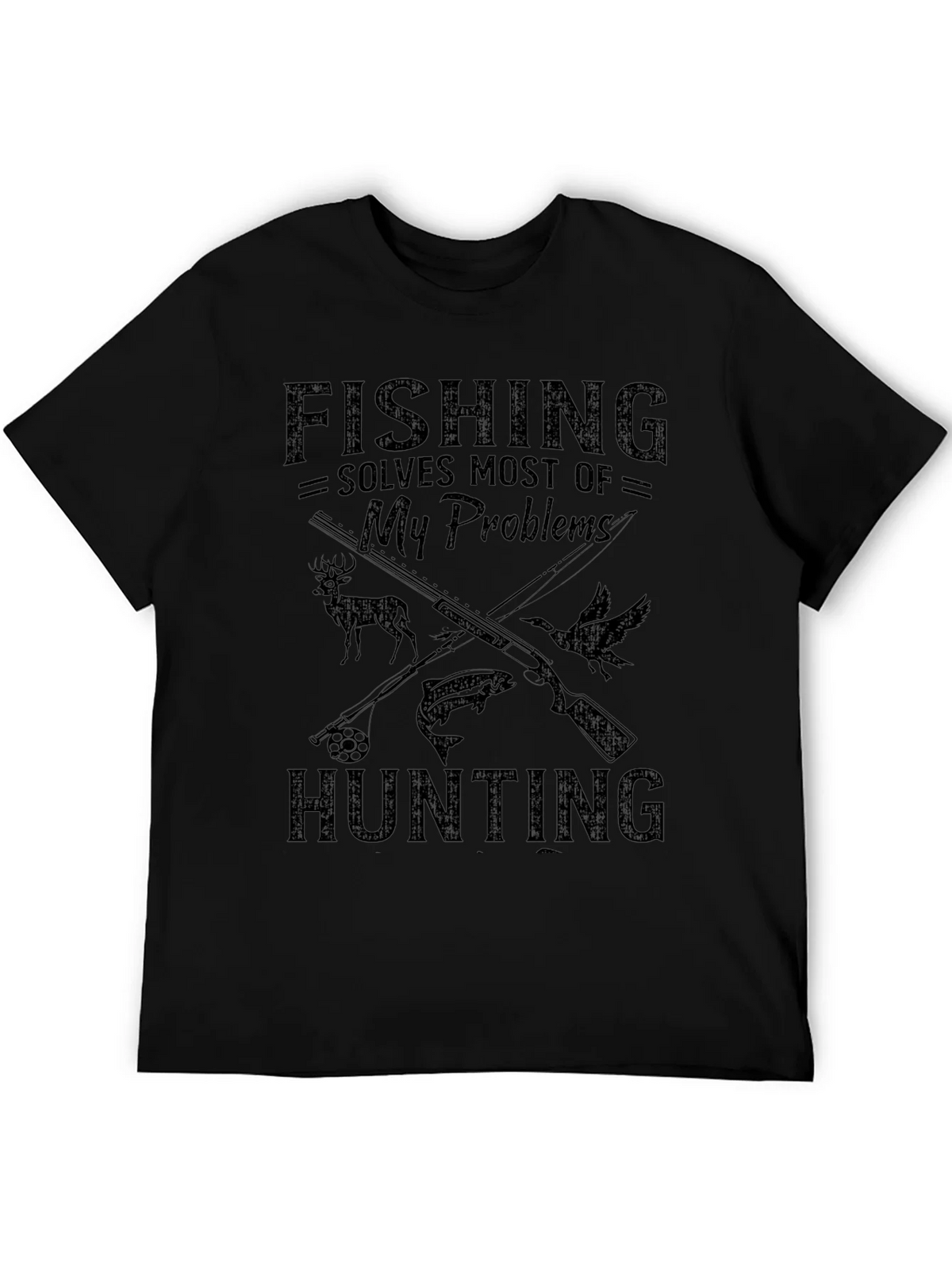 Fishing Hunting Solves My Problems T-Shirt product image 5