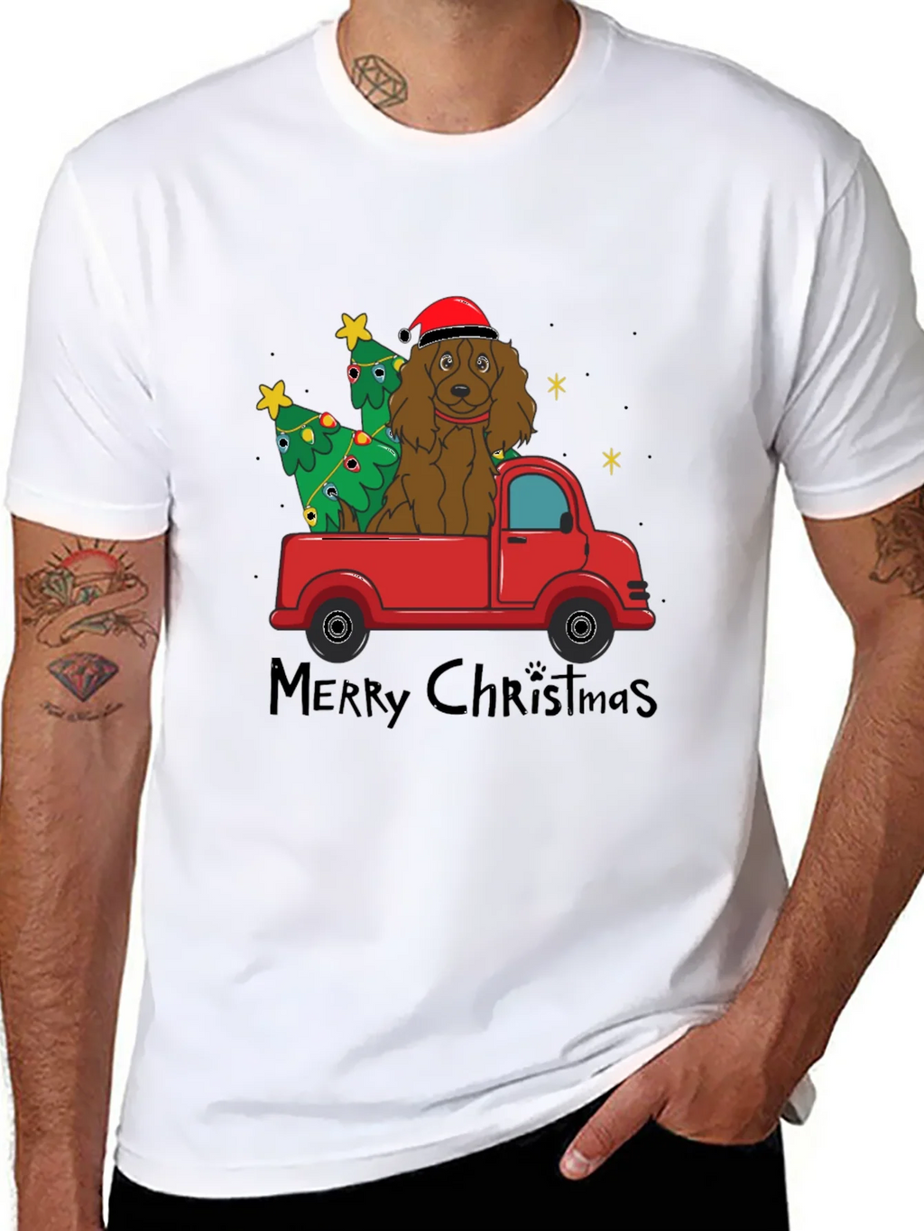 Festive Dog Christmas Truck T-Shirt product image 6
