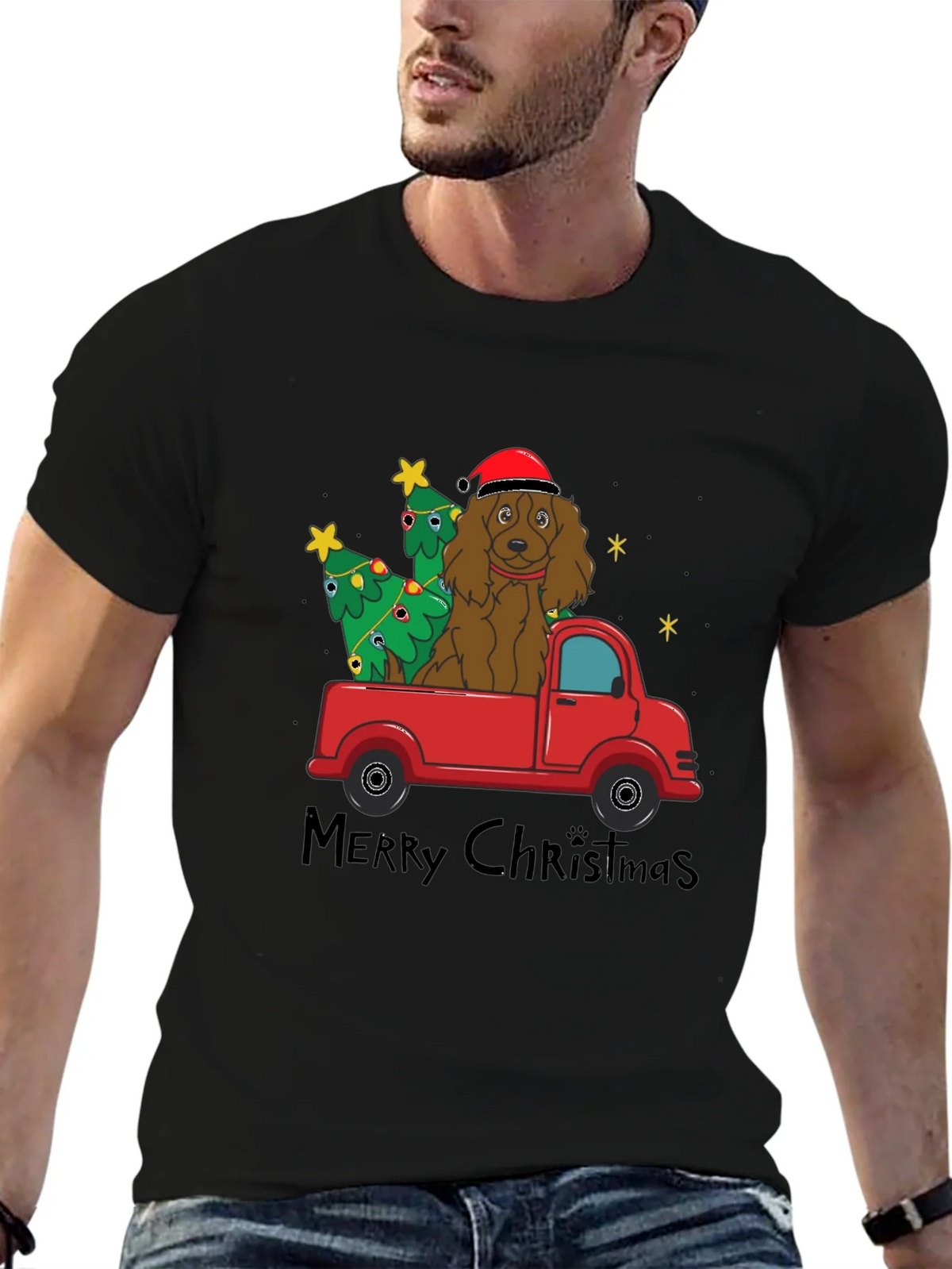 Festive Dog Christmas Truck T-Shirt product image 5