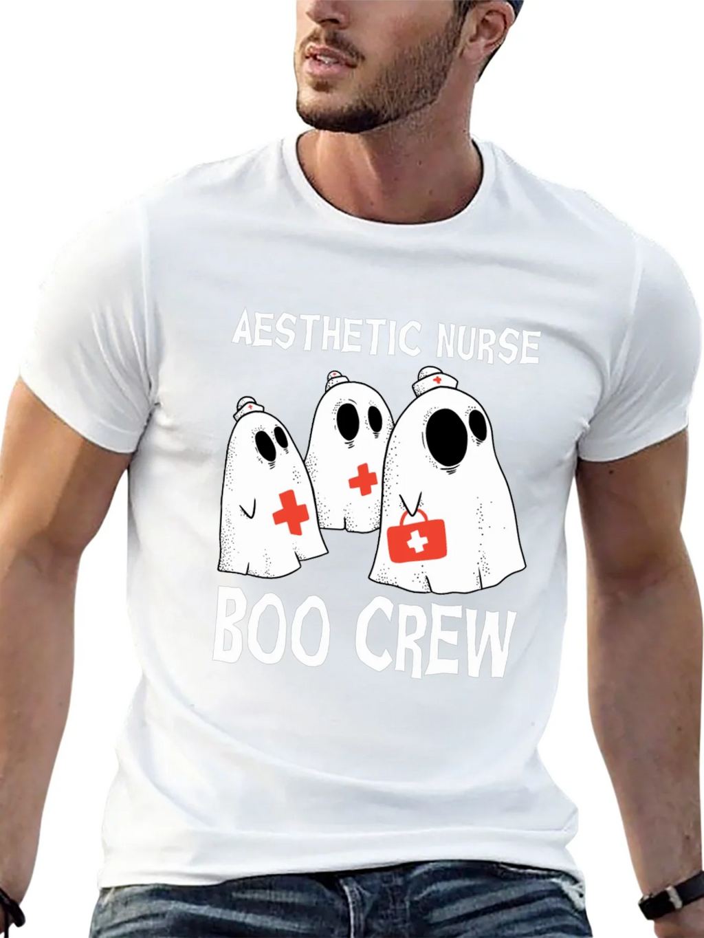 Aesthetic Nurse Boo Crew Halloween T-Shirt product image 12