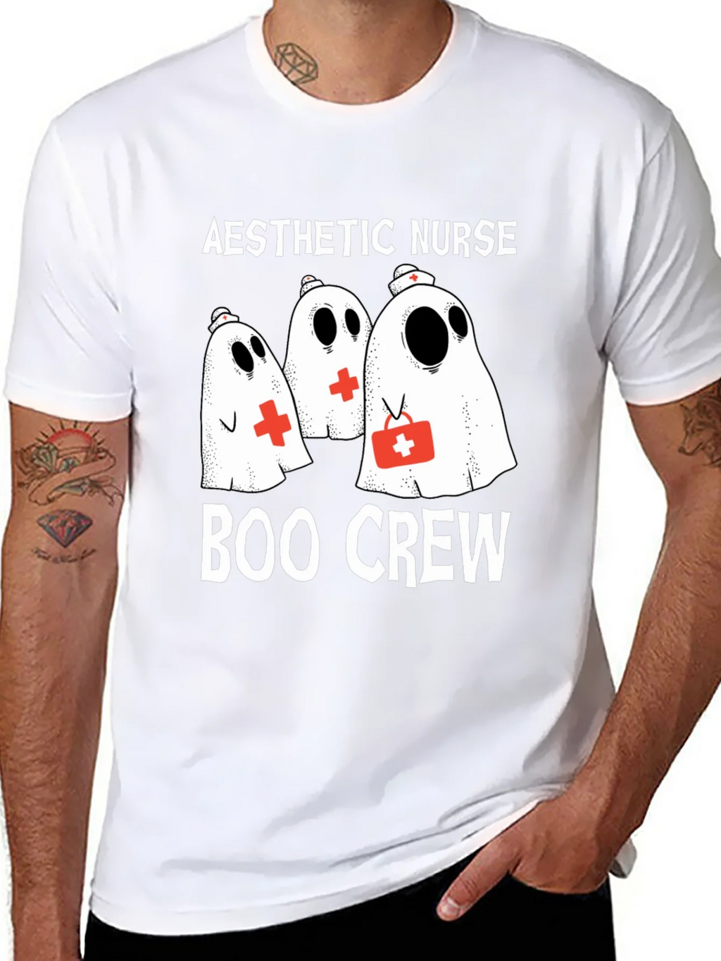 Aesthetic Nurse Boo Crew Halloween T-Shirt product image 7