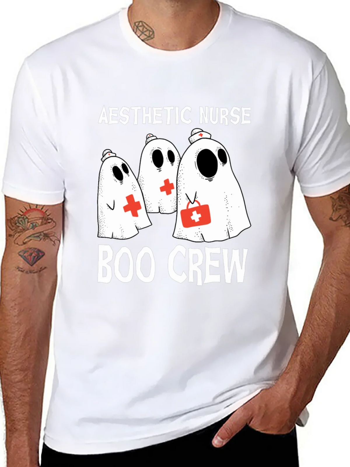 Aesthetic Nurse Boo Crew Halloween T-Shirt product image 7