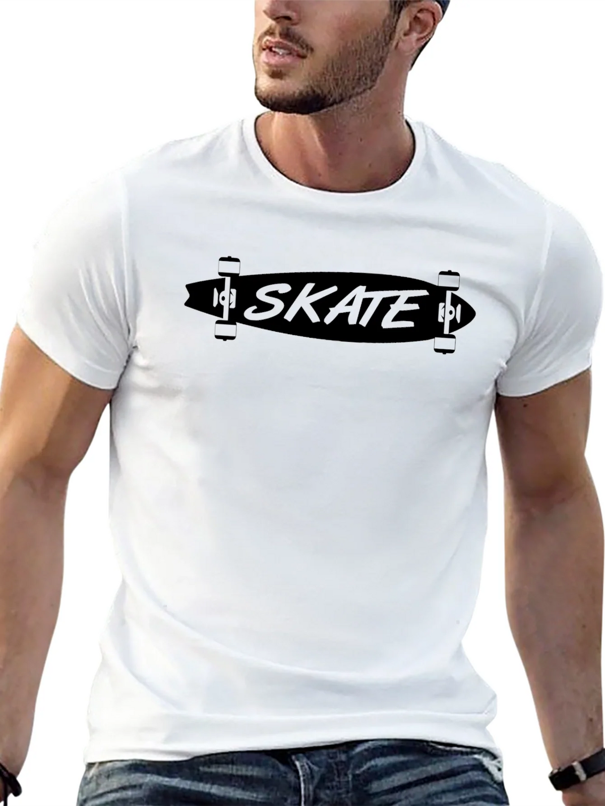 Skate Design Black T-Shirt product image 12