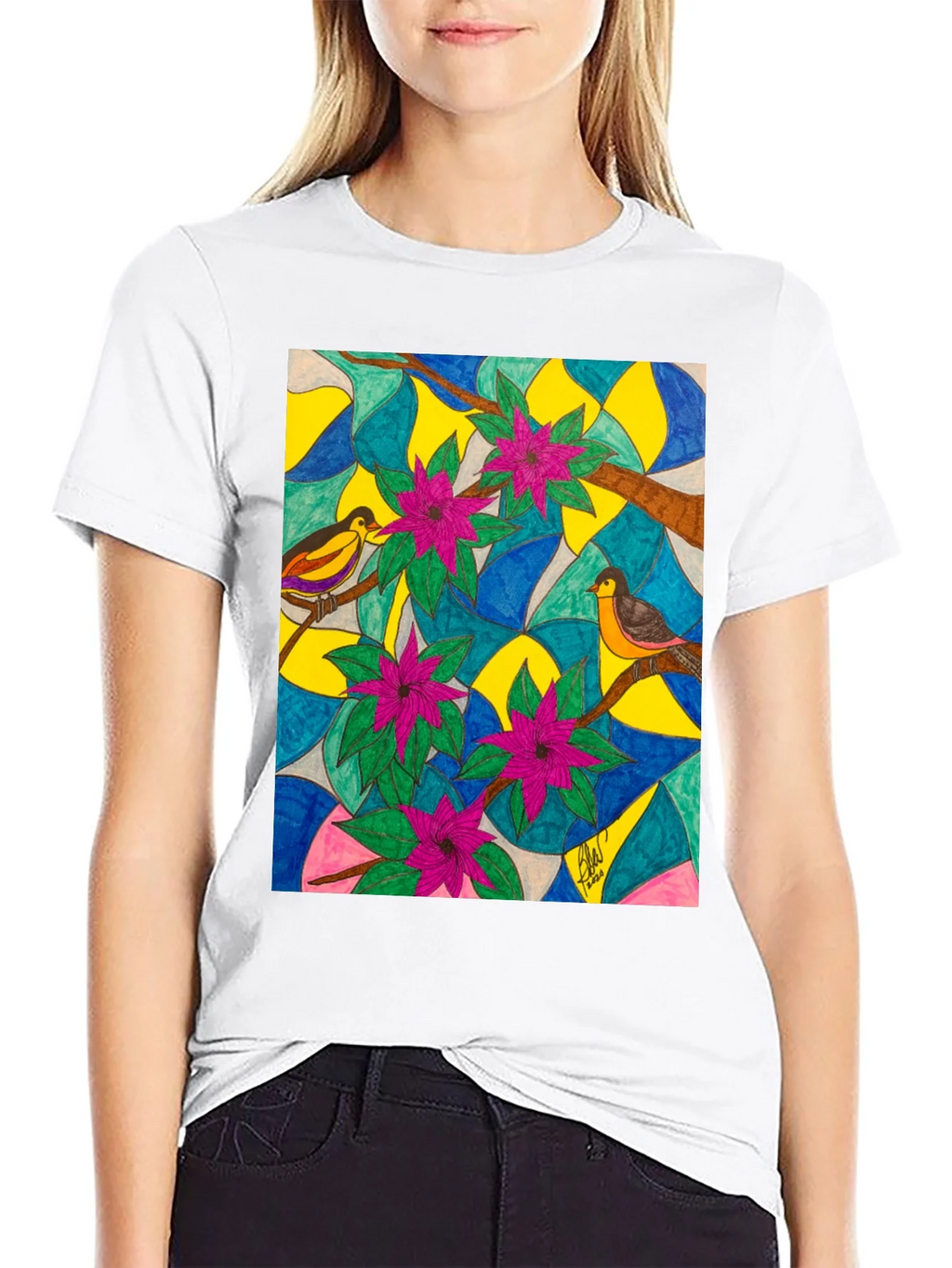 Bird & Bloom Art T-Shirt product image 8